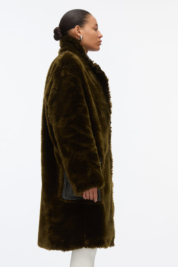 3.1 Phillip Lim Heritage Faux Fur Coat PINE