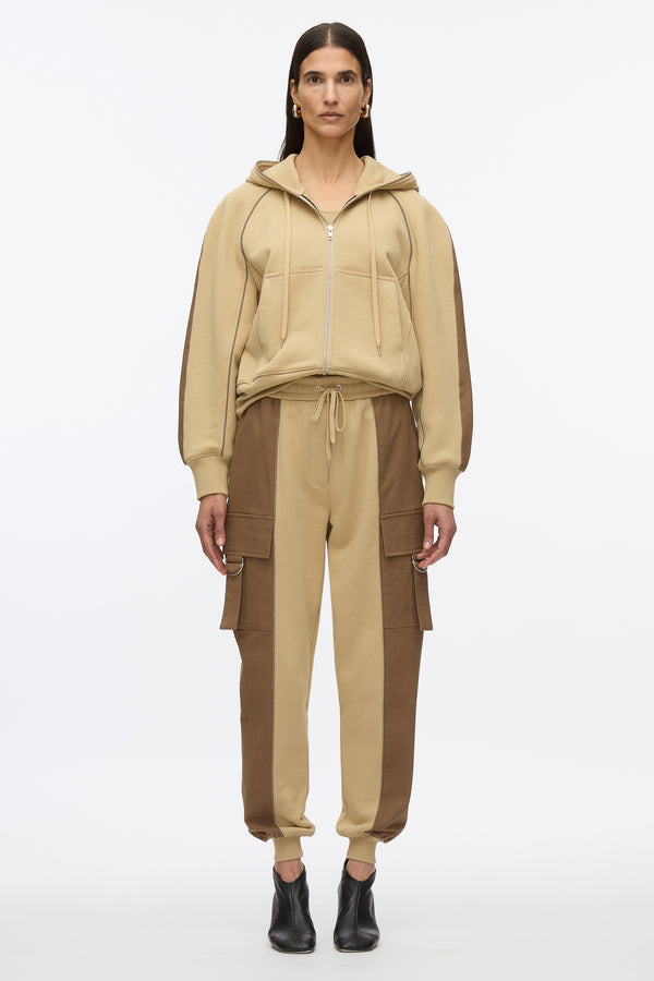 3.1 Phillip Lim Hybrid Terry Hoodie KHAKI-OAK