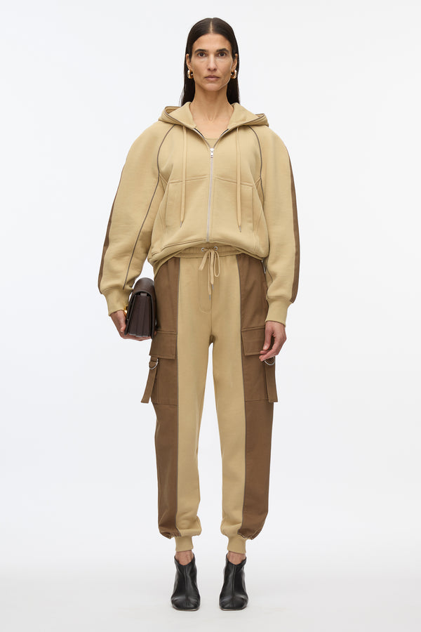3.1 Phillip Lim Hybrid Terry Hoodie KHAKI-OAK