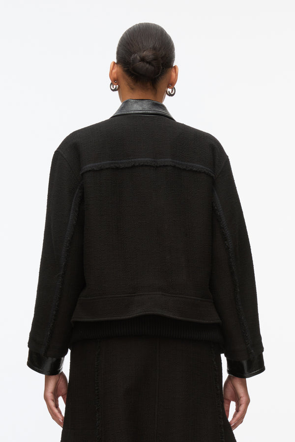 3.1 Phillip Lim Hybrid Tweed Moto Jacket BLACK