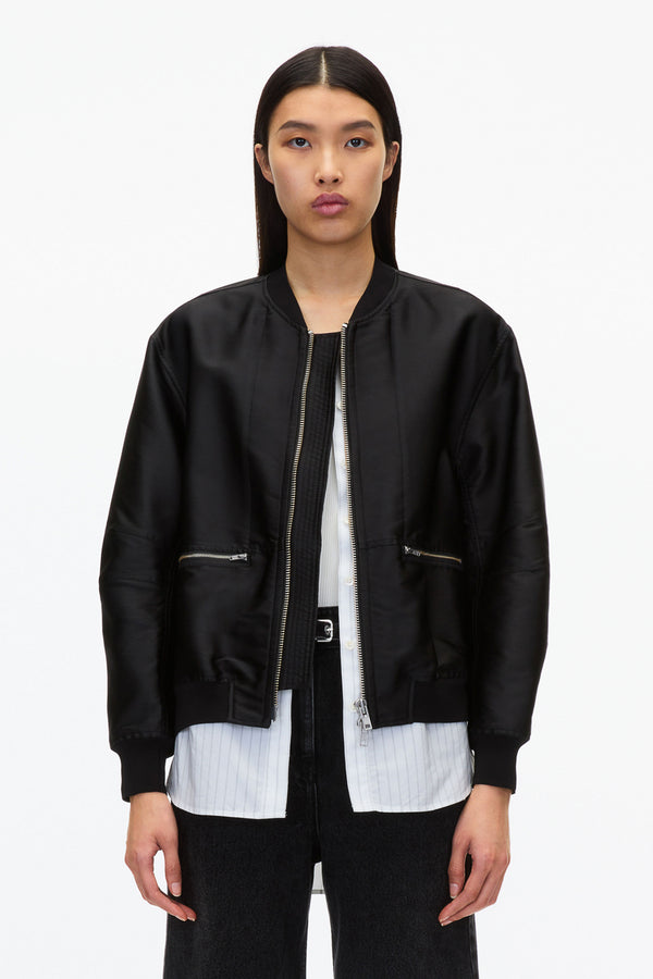 3.1 Phillip Lim Layered Bomber Jacket BLACK