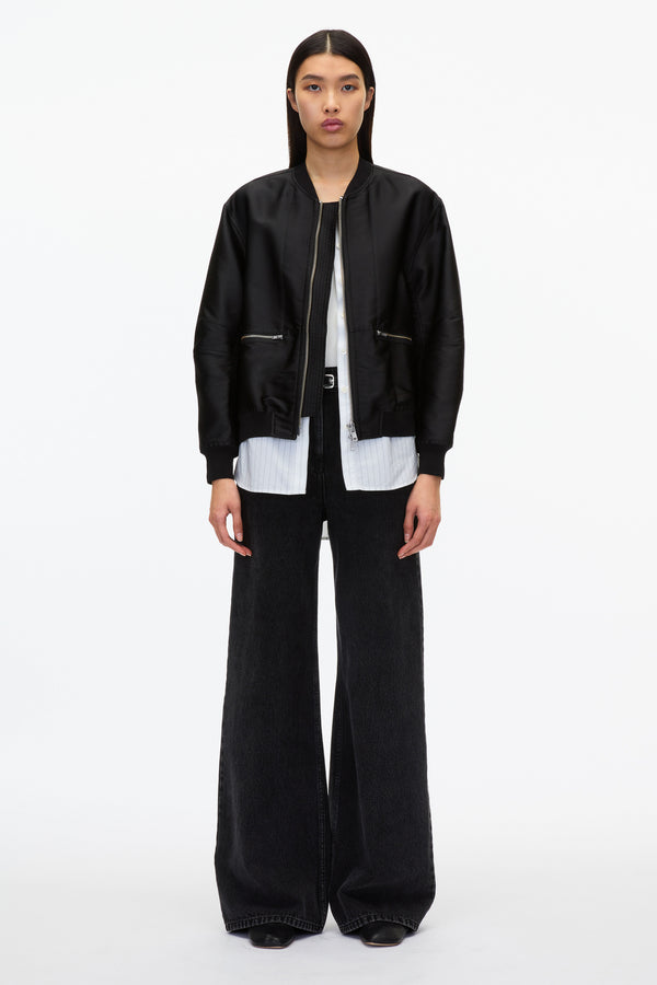 3.1 phillip lim Layered Bomber Jacket BLACK