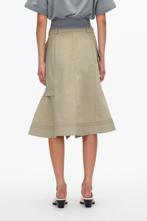 3.1 Phillip Lim Layered Flounce Cargo Skirt FOG