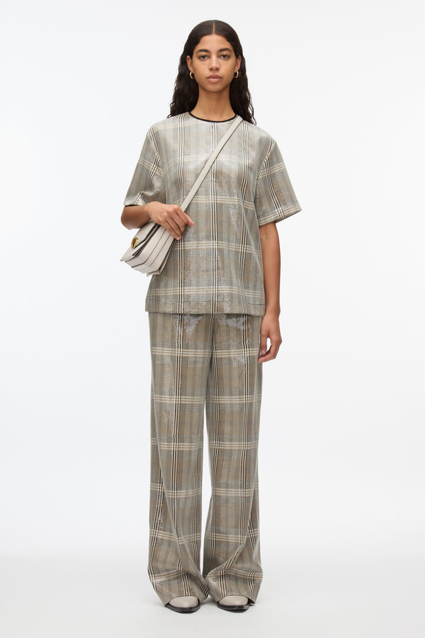 3.1 phillip lim Sequin Plaid Tee BROWN MULTI