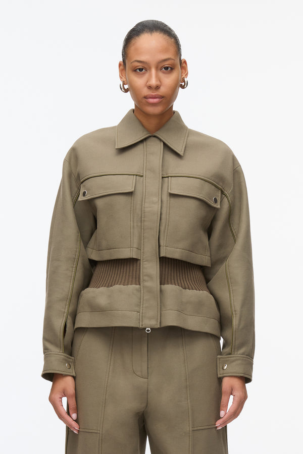 3.1 Phillip Lim Sergeant Peplum Jacket ARMY