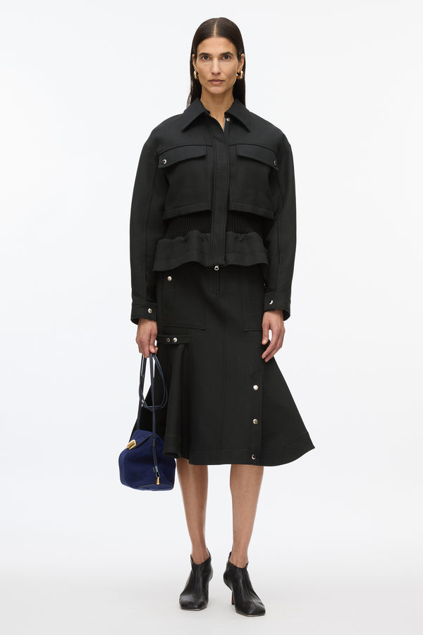 3.1 phillip lim Sergeant Peplum Jacket BLACK