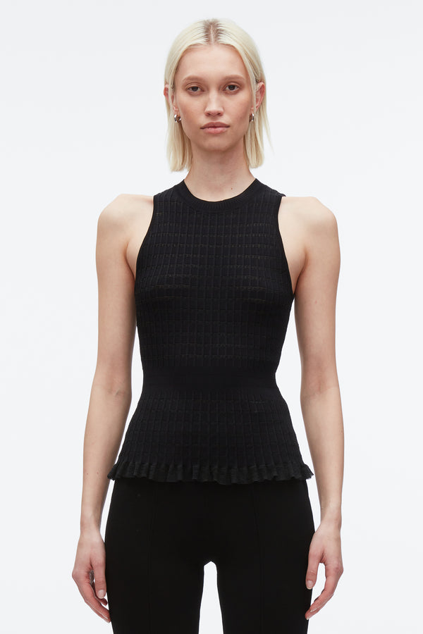 3.1 Phillip Lim Shadow Stripe Tank BLACK
