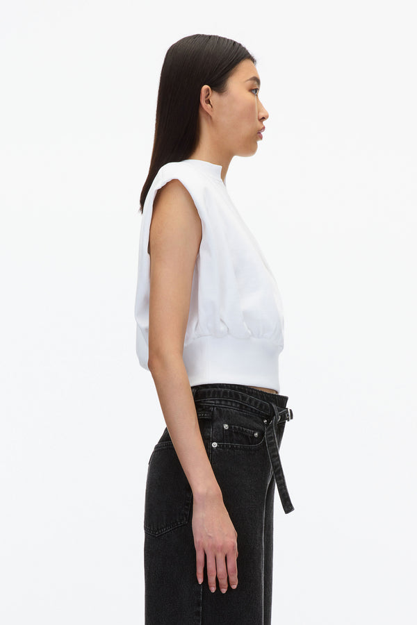 3.1 Phillip Lim Sleeveless French Terry Top WHITE