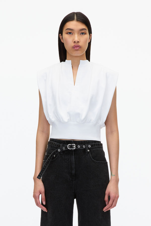 3.1 Phillip Lim Sleeveless French Terry Top WHITE