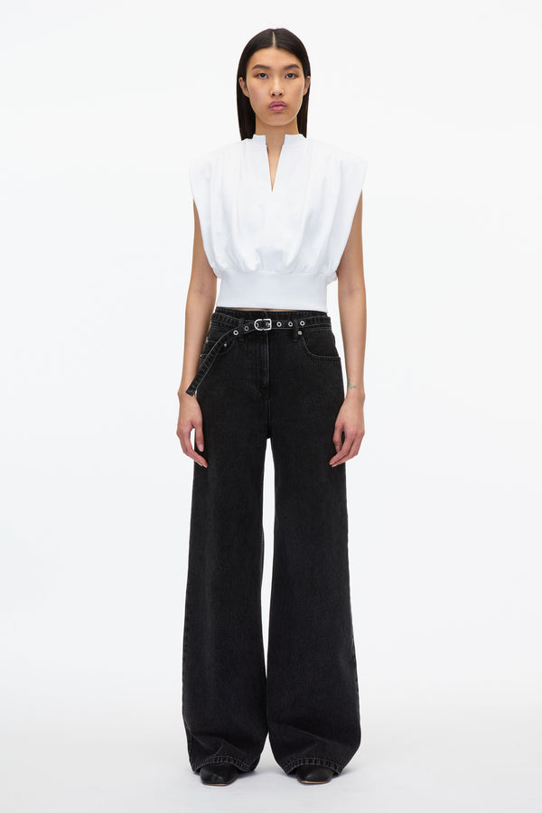 3.1 phillip lim Sleeveless French Terry Top WHITE