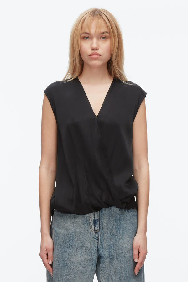 3.1 Phillip Lim Soft Drape Sleeveless Blouse BLACK
