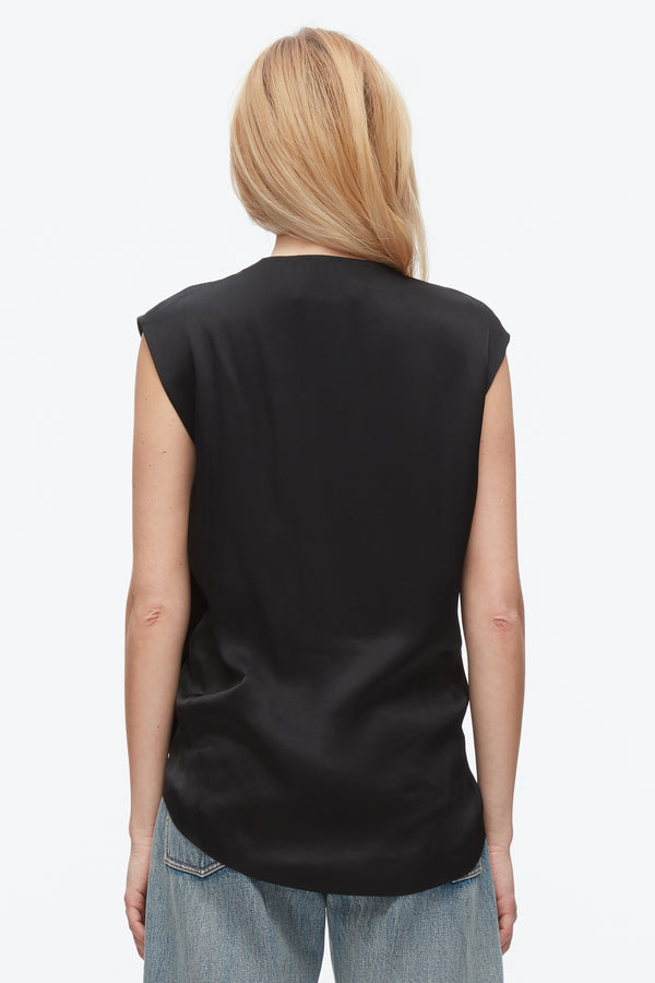 3.1 Phillip Lim Soft Drape Sleeveless Blouse BLACK