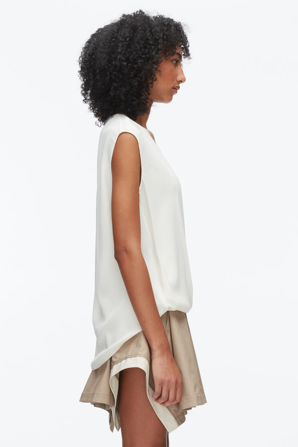 3.1 Phillip Lim Soft Drape Sleeveless Blouse IVORY