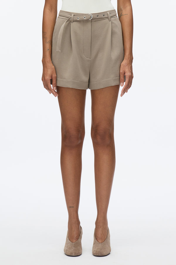 3.1 Phillip Lim Tailor Pleated Shorts STONE GREY