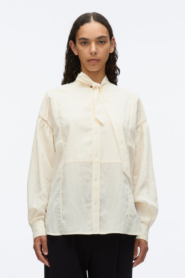3.1 Phillip Lim Tie Neck Blouse PARCHMENT