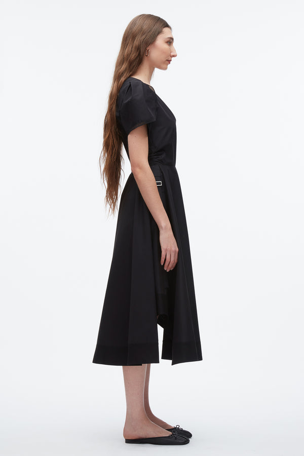 3.1 Phillip Lim Tulip Sleeve V-Neck Dress BLACK