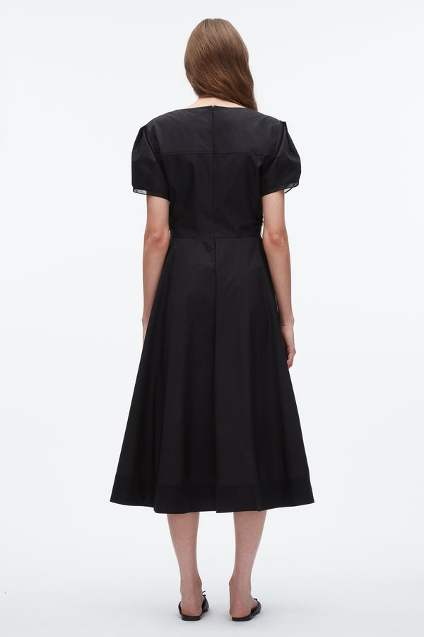 3.1 Phillip Lim Tulip Sleeve V-Neck Dress BLACK