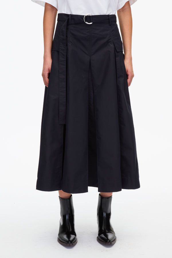 3.1 Phillip Lim Utility Poplin Midi Skirt MIDNIGHT