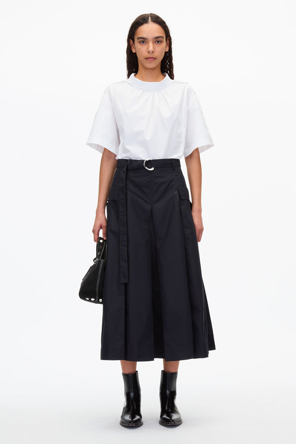 3.1 phillip lim Utility Poplin Midi Skirt MIDNIGHT