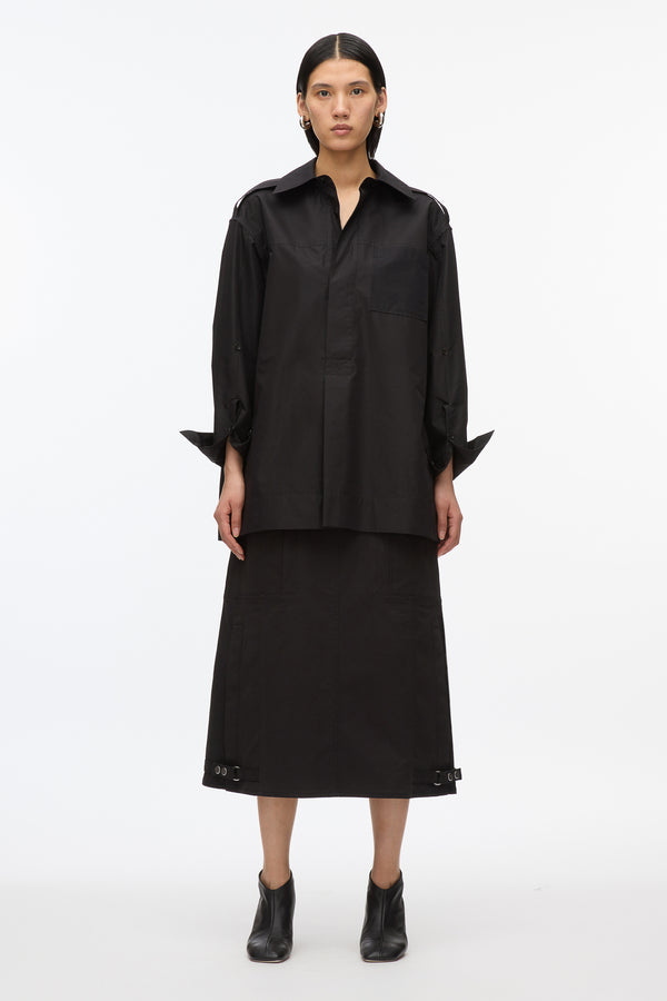 3.1 Phillip Lim White Oversize Popover Shirt BLACK