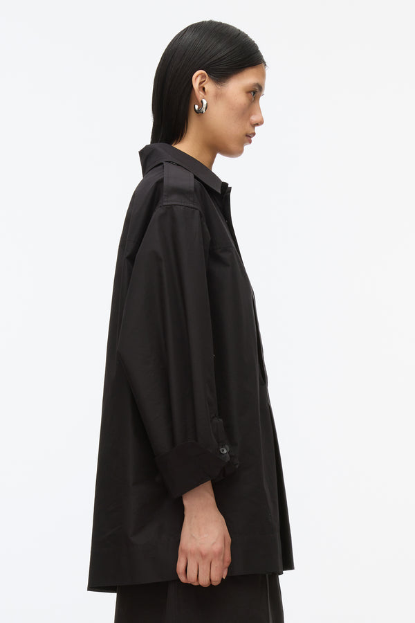 3.1 Phillip Lim White Oversize Popover Shirt BLACK