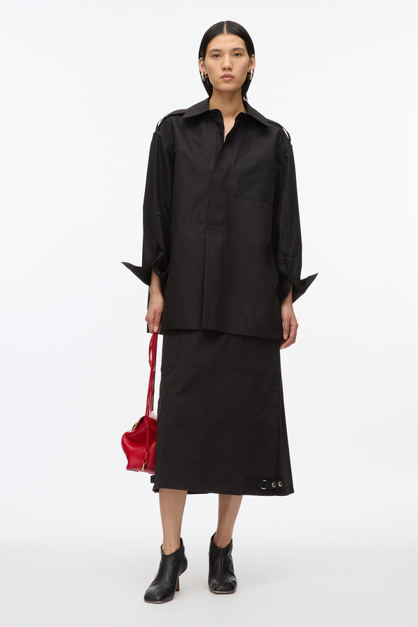 3.1 phillip lim White Oversize Popover Shirt BLACK