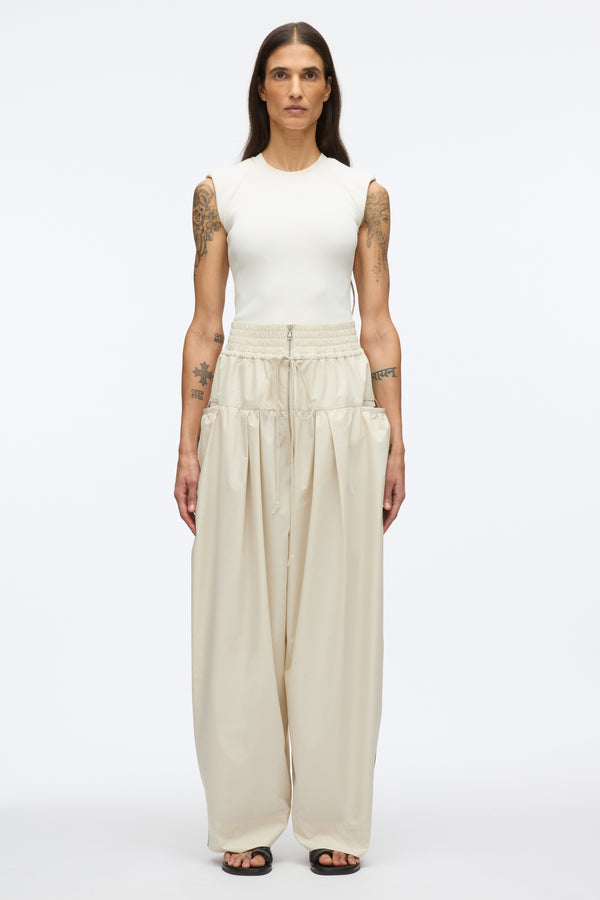 3.1 Phillip Lim Wide Leg Pleated Pocket Pant STONE