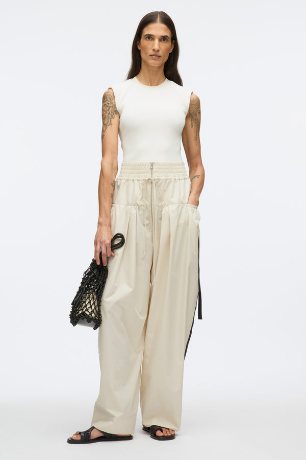 3.1 phillip lim Wide Leg Pleated Pocket Pant STONE