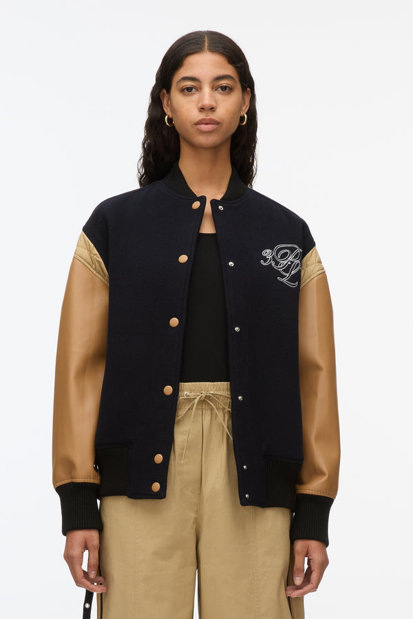 3.1 Phillip Lim 3.1 X Shopbop Boxy Varsity Jacket W Ties MIDNIGHT MULTI