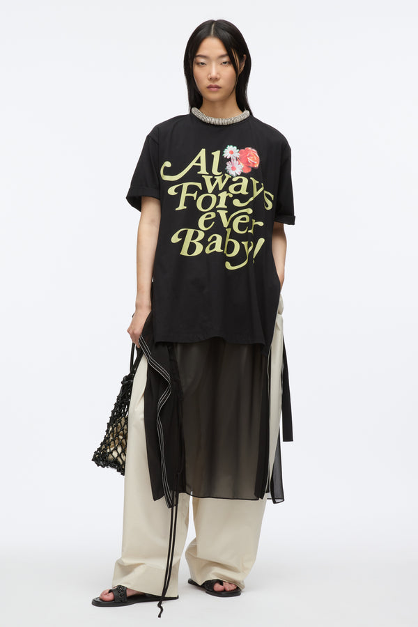 3.1 phillip lim Always Forever Baby Tee Dress BLK MULTI