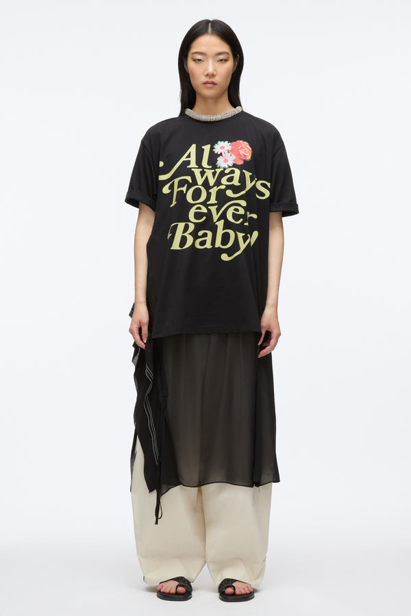 3.1 Phillip Lim Always Forever Baby Tee Dress BLK MULTI