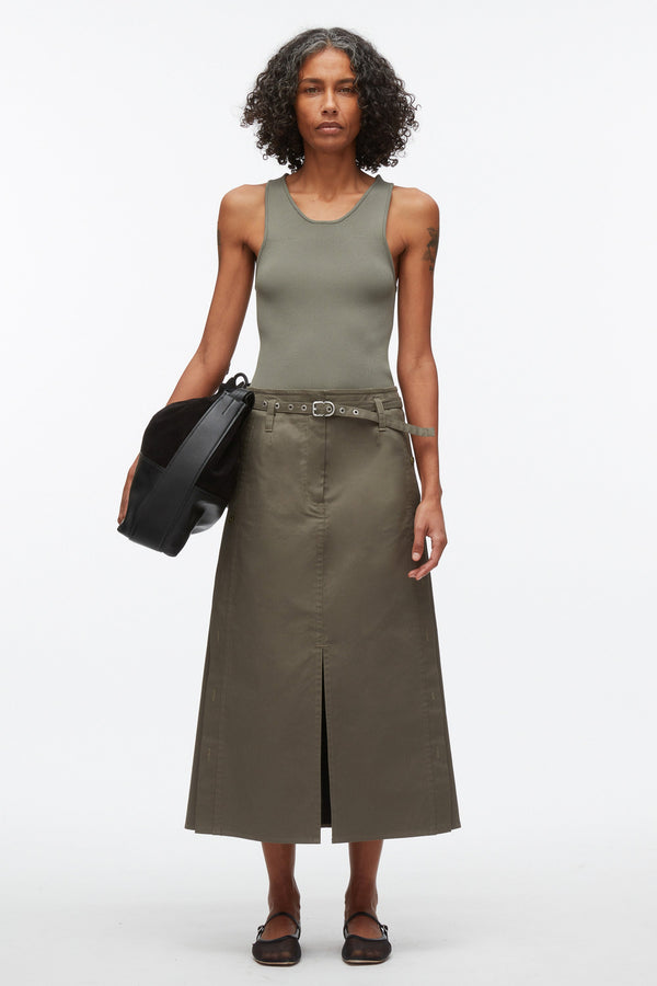 3.1 Phillip Lim Blooming Lotus Compact Rib Tank BLACK