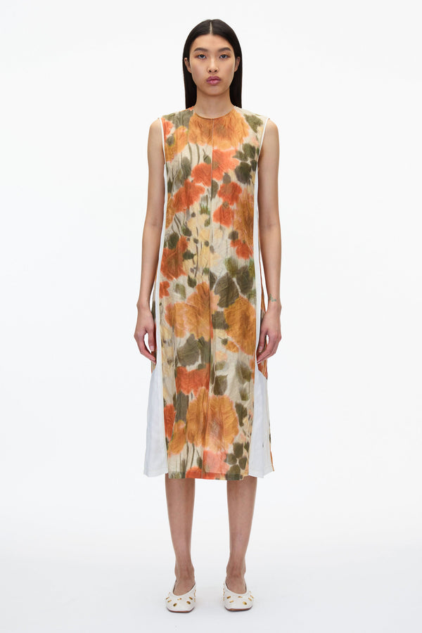3.1 Phillip Lim Blurred Marigold Slip Dress W Satin Combo MARIGOLD MULTI