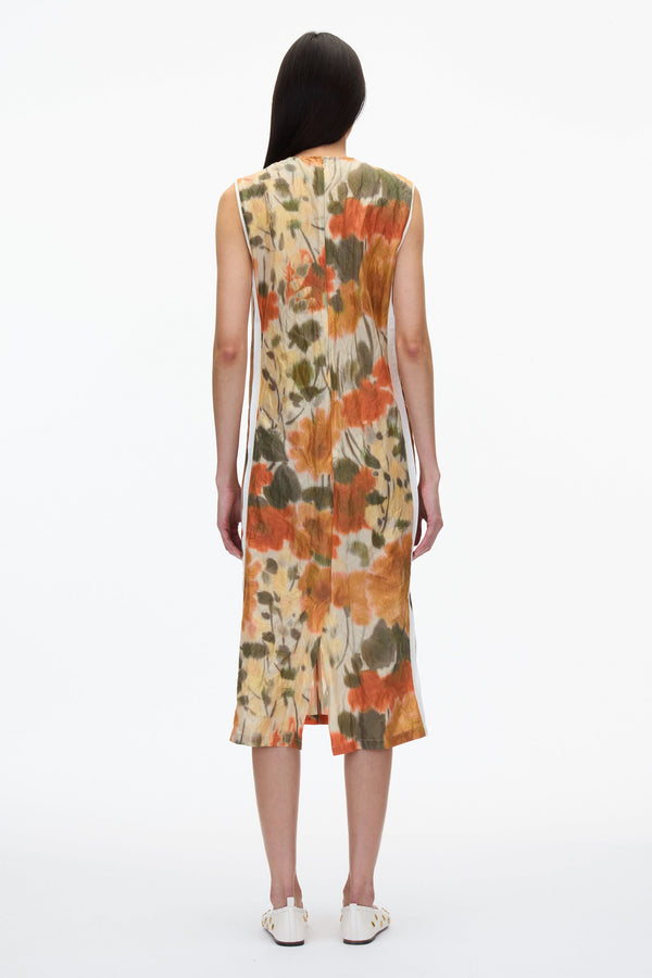 3.1 Phillip Lim Blurred Marigold Slip Dress W Satin Combo MARIGOLD MULTI