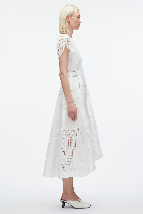 3.1 Phillip Lim Broderie Anglaise Tulip Dress WHITE