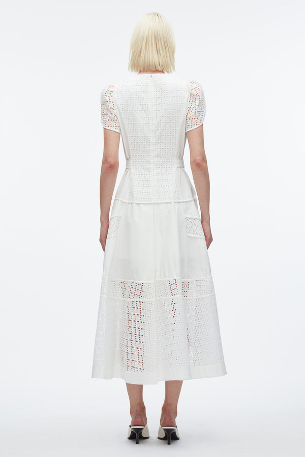 3.1 Phillip Lim Broderie Anglaise Tulip Dress WHITE