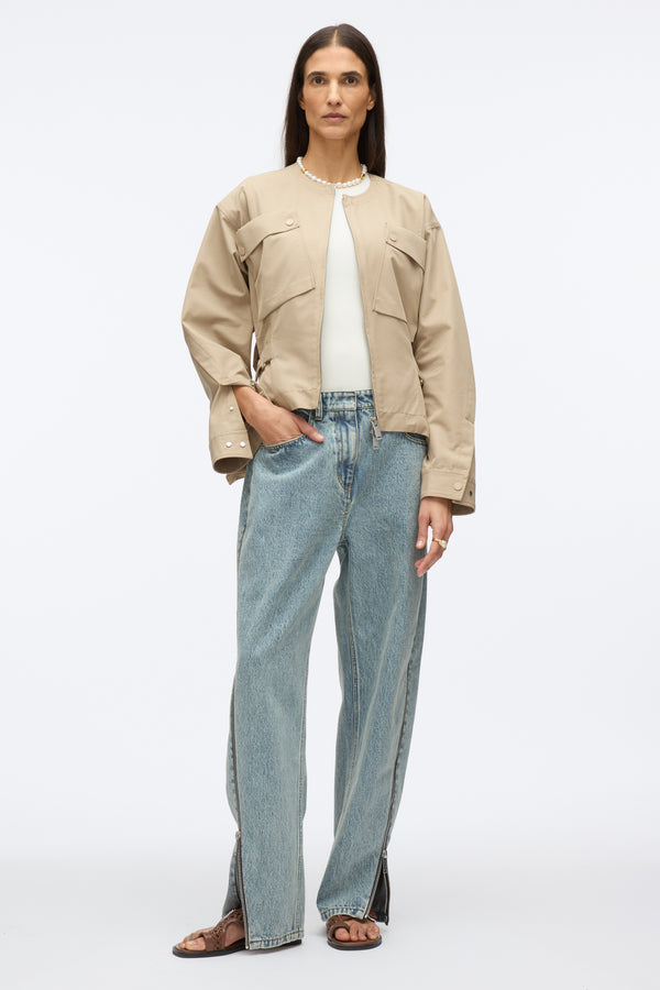 3.1 phillip lim Cargo Jacket with Flounce Hem KHAKI