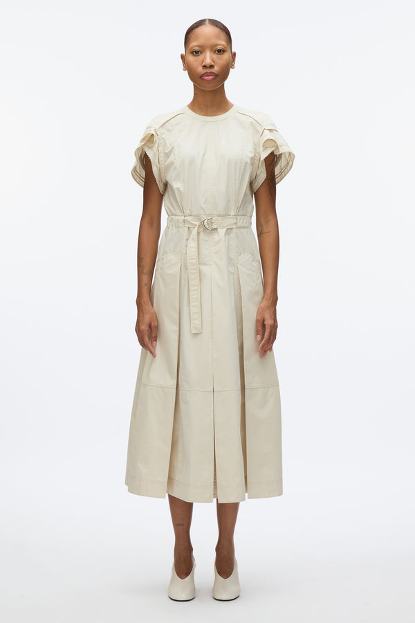 3.1 Phillip Lim Cascade Petal Sleeve Shirt Dress STONE