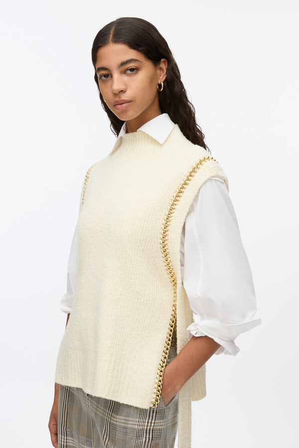 3.1 Phillip Lim Chainlink Bouclé Mockneck Vest IVORY