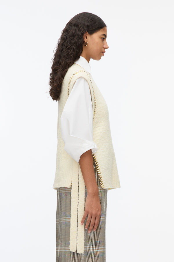 3.1 Phillip Lim Chainlink Bouclé Mockneck Vest IVORY