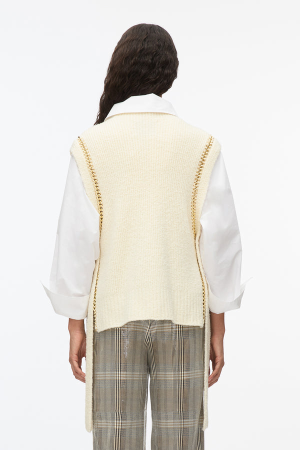 3.1 Phillip Lim Chainlink Bouclé Mockneck Vest IVORY