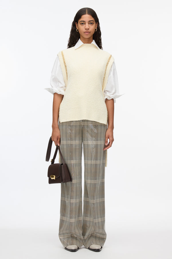 3.1 phillip lim Chainlink Bouclé Mockneck Vest IVORY