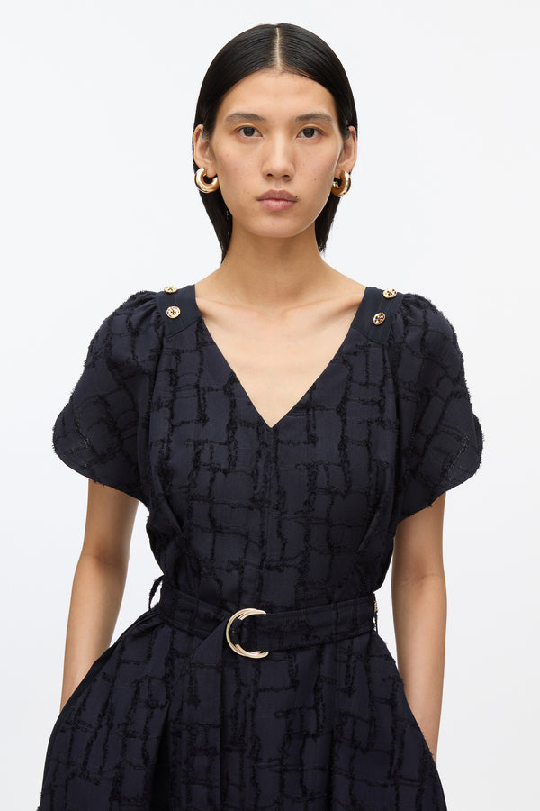 3.1 Phillip Lim Check Fil Coupe Tulip Dress MIDNIGHT