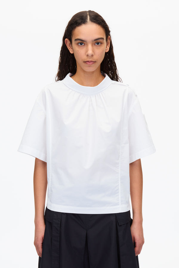3.1 Phillip Lim Cocoon Roll Collar Poplin Top CHARTREUSE
