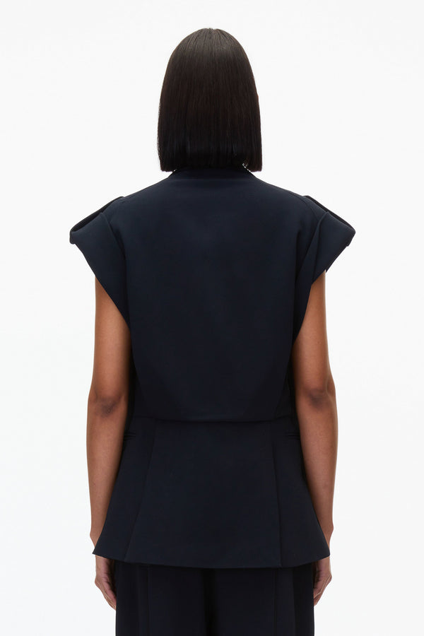 3.1 Phillip Lim Cocoon Tailored Vest With Rolled Sleeve MIDNIGHT