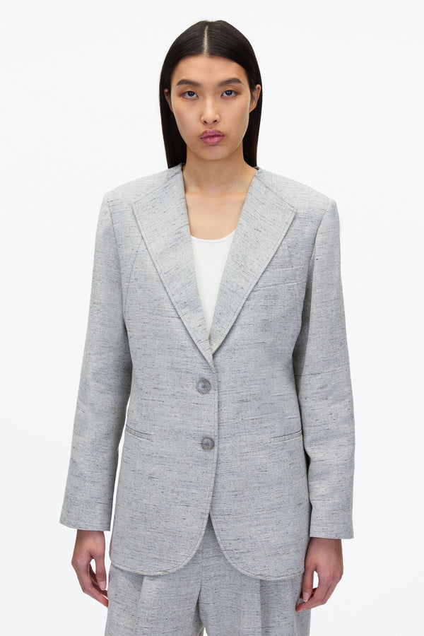 3.1 Phillip Lim Collarless Relaxed Blazer CLOUD GREY