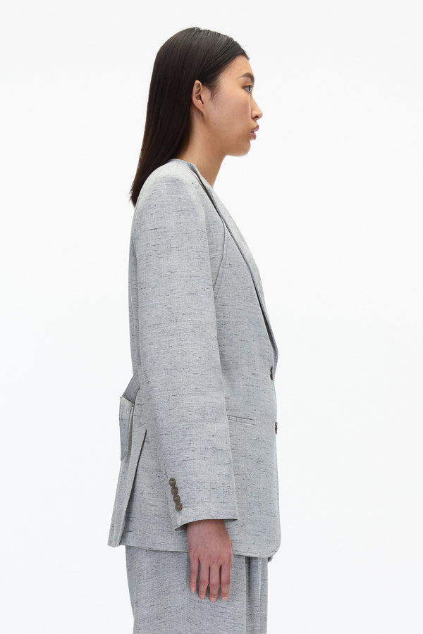 3.1 Phillip Lim Collarless Relaxed Blazer CLOUD GREY