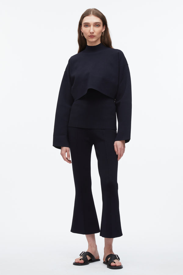 3.1 phillip lim Compact Rib Cropped Turtle Neck MIDNIGHT