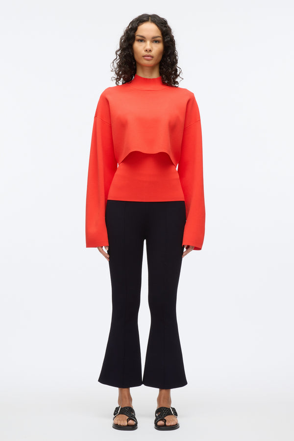 3.1 Phillip Lim Compact Rib Cropped Turtle Neck POPPY