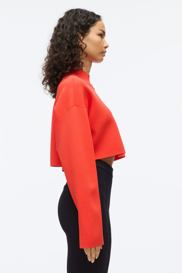 3.1 Phillip Lim Compact Rib Cropped Turtle Neck POPPY